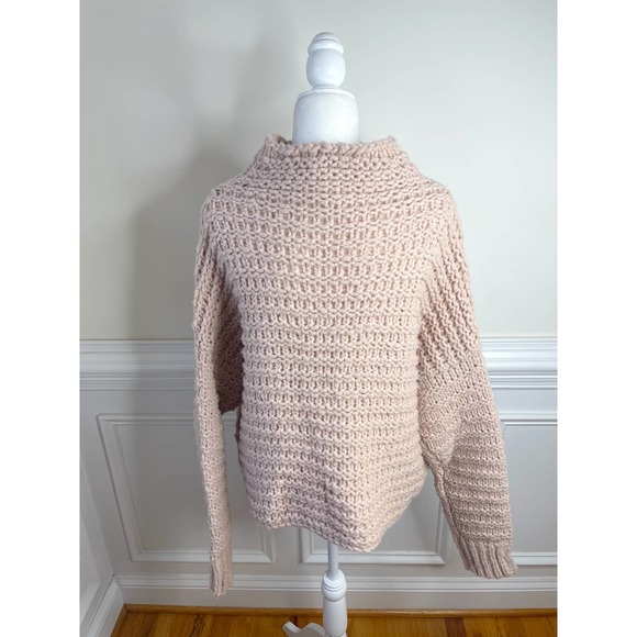EEUC Free People Mauve Mock Neck Crochet Pullover - Picture 3 of 5